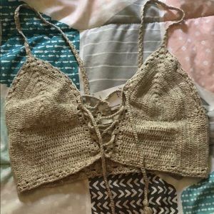 American eagle crochet bra